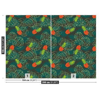 Mural de parede Folhas de palmeira Frutas