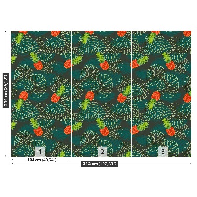 Mural de parede Folhas de palmeira Frutas