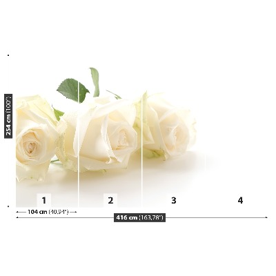 Mural de parede rosas brancas