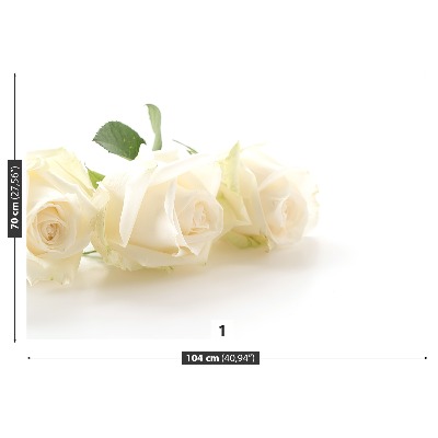 Mural de parede rosas brancas