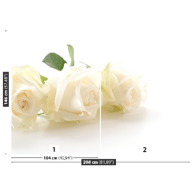 Mural de parede rosas brancas