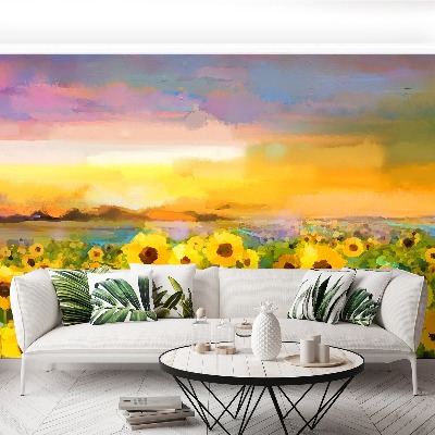 Mural de parede Um campo de girassóis