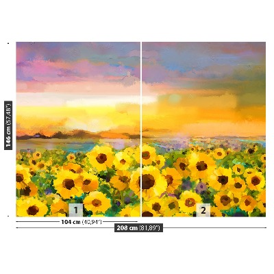 Mural de parede Um campo de girassóis