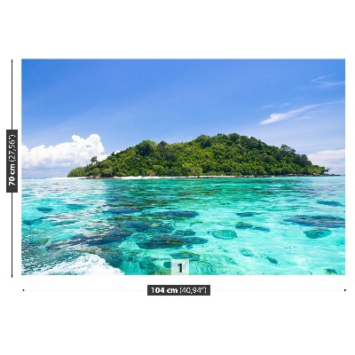 Mural de parede Ilha Paraíso Azul