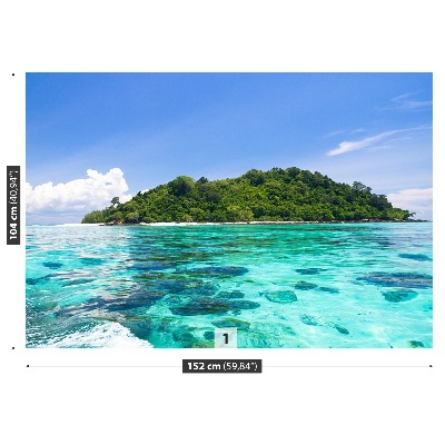 Mural de parede Ilha Paraíso Azul