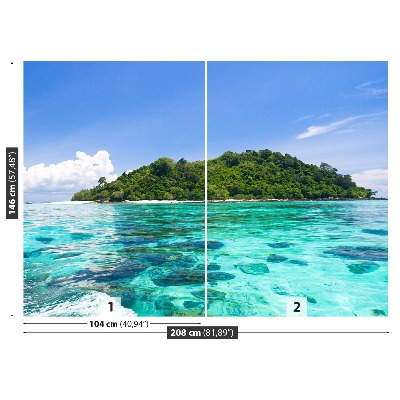 Mural de parede Ilha Paraíso Azul