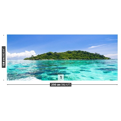 Mural de parede Ilha Paraíso Azul