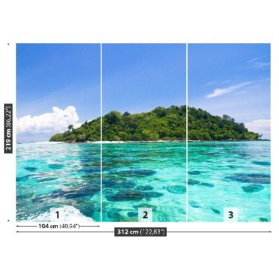 Mural de parede Ilha Paraíso Azul