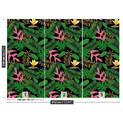 Papel de parede Folhas tropicais