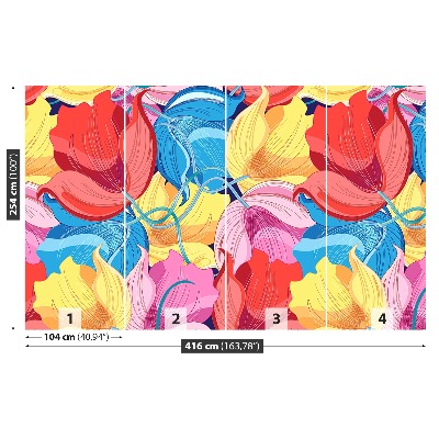 Papel de parede Flores coloridas