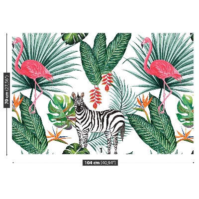 Papel de parede Zebra e flamingo