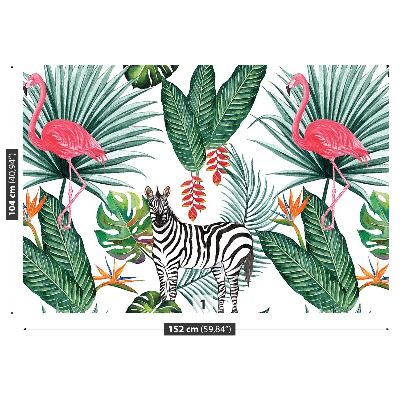 Papel de parede Zebra e flamingo
