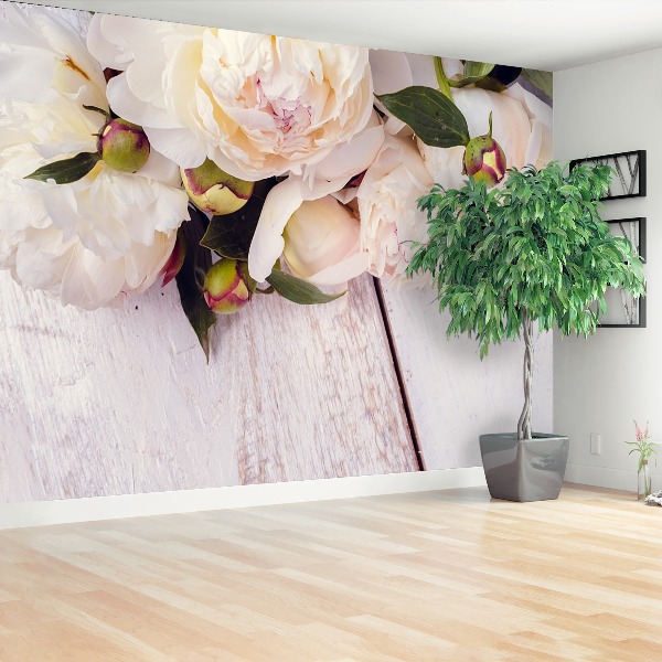 Mural de parede Peônias brancas