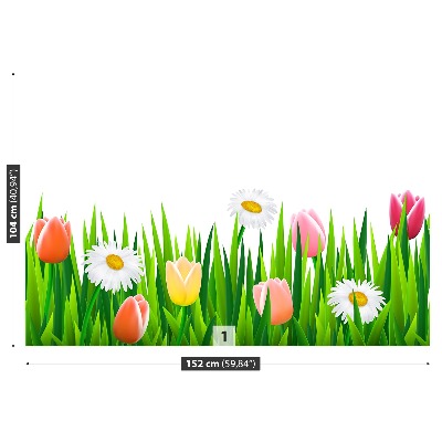 Papel de parede Tulipas Grama