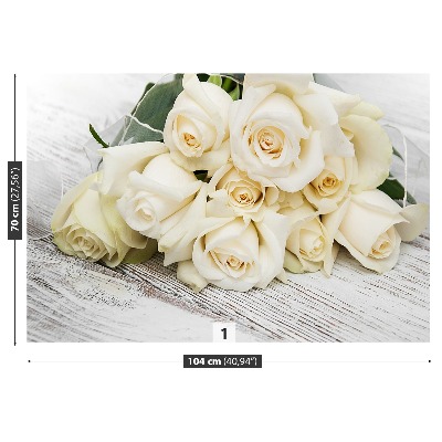 Mural de parede rosas brancas