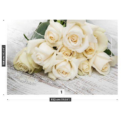 Mural de parede rosas brancas