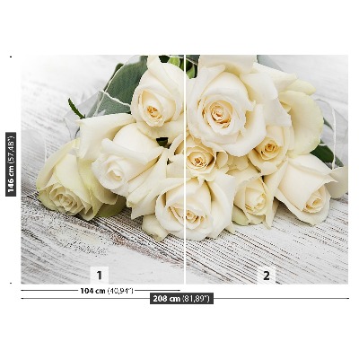 Mural de parede rosas brancas