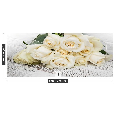 Mural de parede rosas brancas