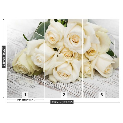 Mural de parede rosas brancas