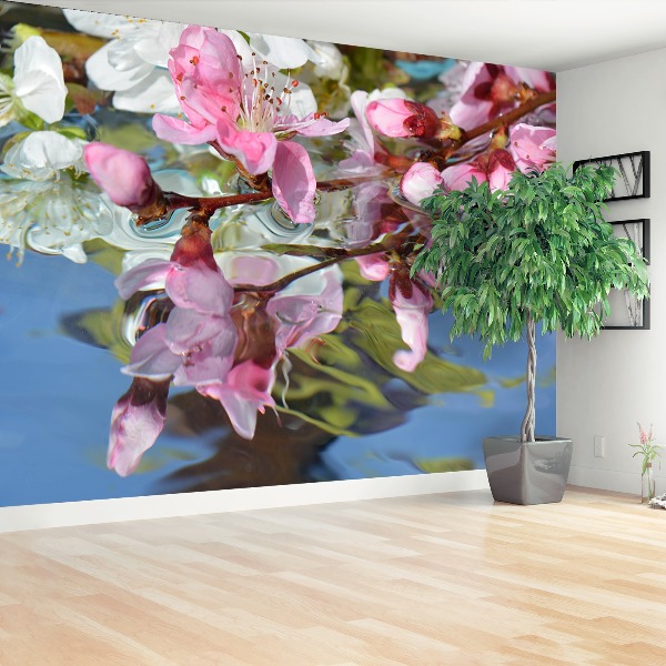 Papel de parede Água de flor de cerejeira