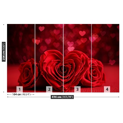 Mural de parede Coração de Rosas