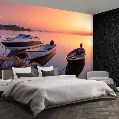 Mural de parede Barcos Sunrise