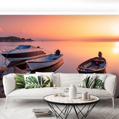 Mural de parede Barcos Sunrise