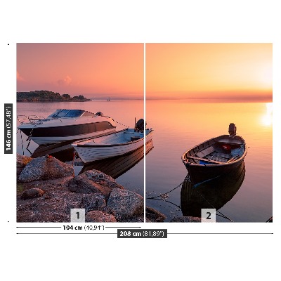Mural de parede Barcos Sunrise