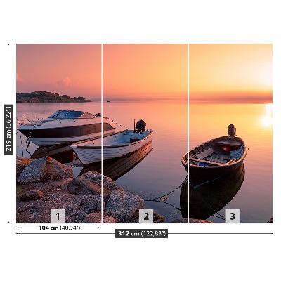 Mural de parede Barcos Sunrise