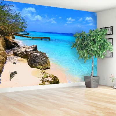 Papel de parede areia branca