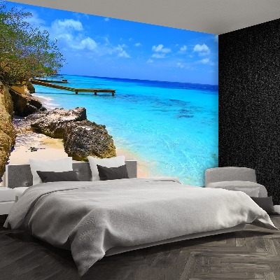 Papel de parede areia branca