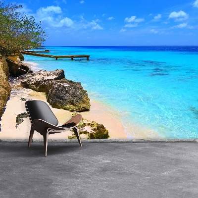 Papel de parede areia branca