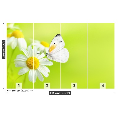 Mural de parede Borboleta e Camomila