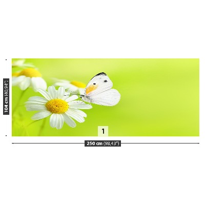 Mural de parede Borboleta e Camomila