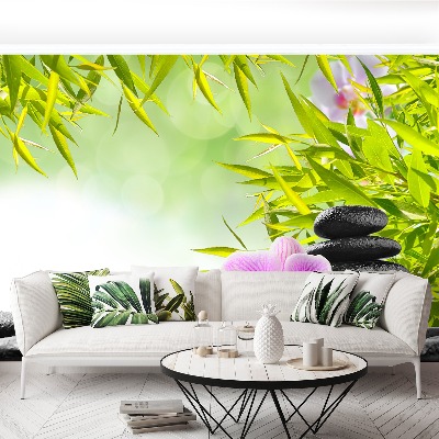 Mural de parede Bambu e Orquídea
