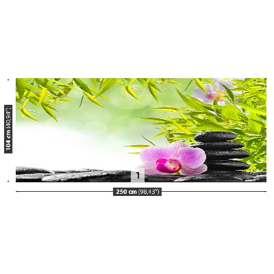 Mural de parede Bambu e Orquídea