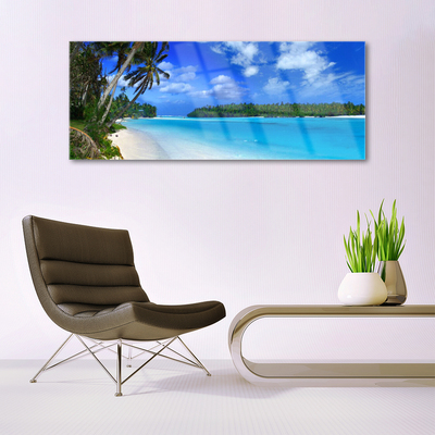 Quadro acrílico Praia Palms Mar
