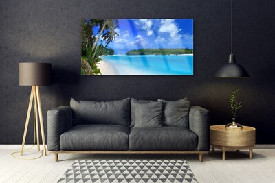Quadro acrílico Praia Palms Mar
