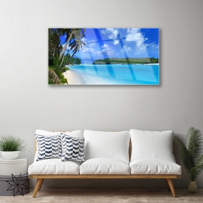 Quadro acrílico Praia Palms Mar