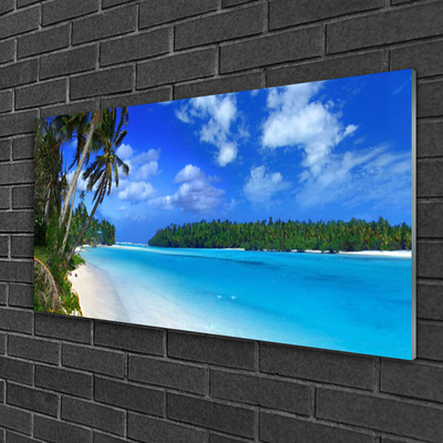 Quadro acrílico Praia Palms Mar