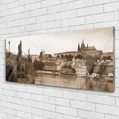 Pintura acrílica Paisagem da Ponte de Praga