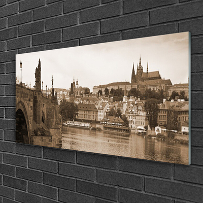 Pintura acrílica Paisagem da Ponte de Praga