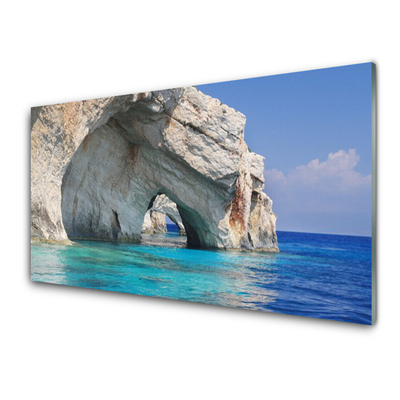 Pintura acrílica Paisagem aquática do lago do mar