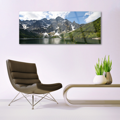 Quadro acrílico Paisagem de floresta de lago de montanha