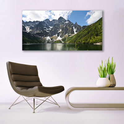 Quadro acrílico Paisagem de floresta de lago de montanha