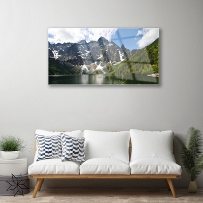 Quadro acrílico Paisagem de floresta de lago de montanha