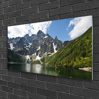 Quadro acrílico Paisagem de floresta de lago de montanha