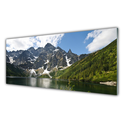 Quadro acrílico Paisagem de floresta de lago de montanha