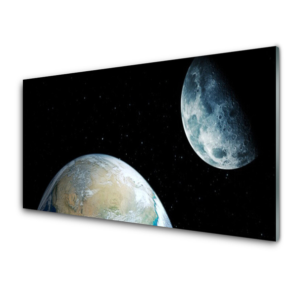 Quadro acrílico Lua Terra Espaço