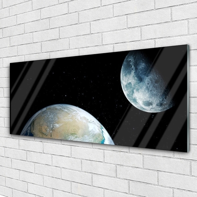 Quadro acrílico Lua Terra Espaço